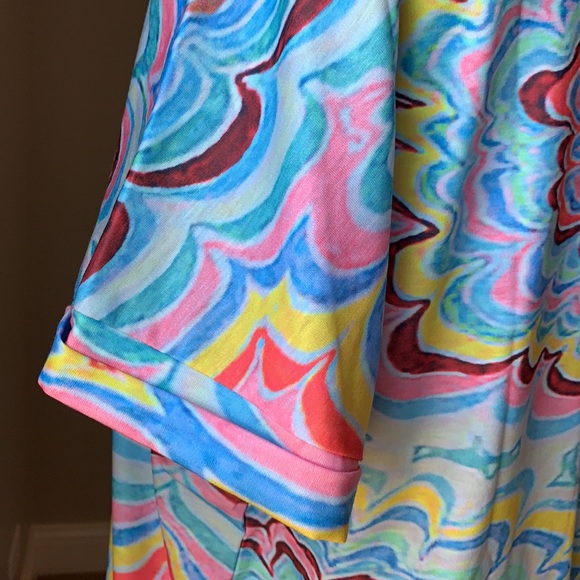 JUSTFASHIONNOW Multi Color Cuffed Sleeve Tee XXL - Picture 3 of 5